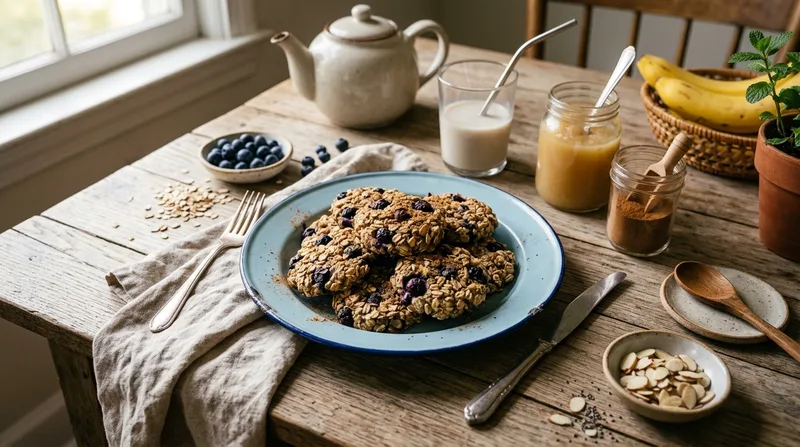 Vegan Blueberry Banana Oat Cookies